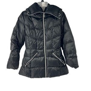 Karl Lagerfeld Paris Women's Lightweight‎ Packable Black Puffer Down Jacket Sz S